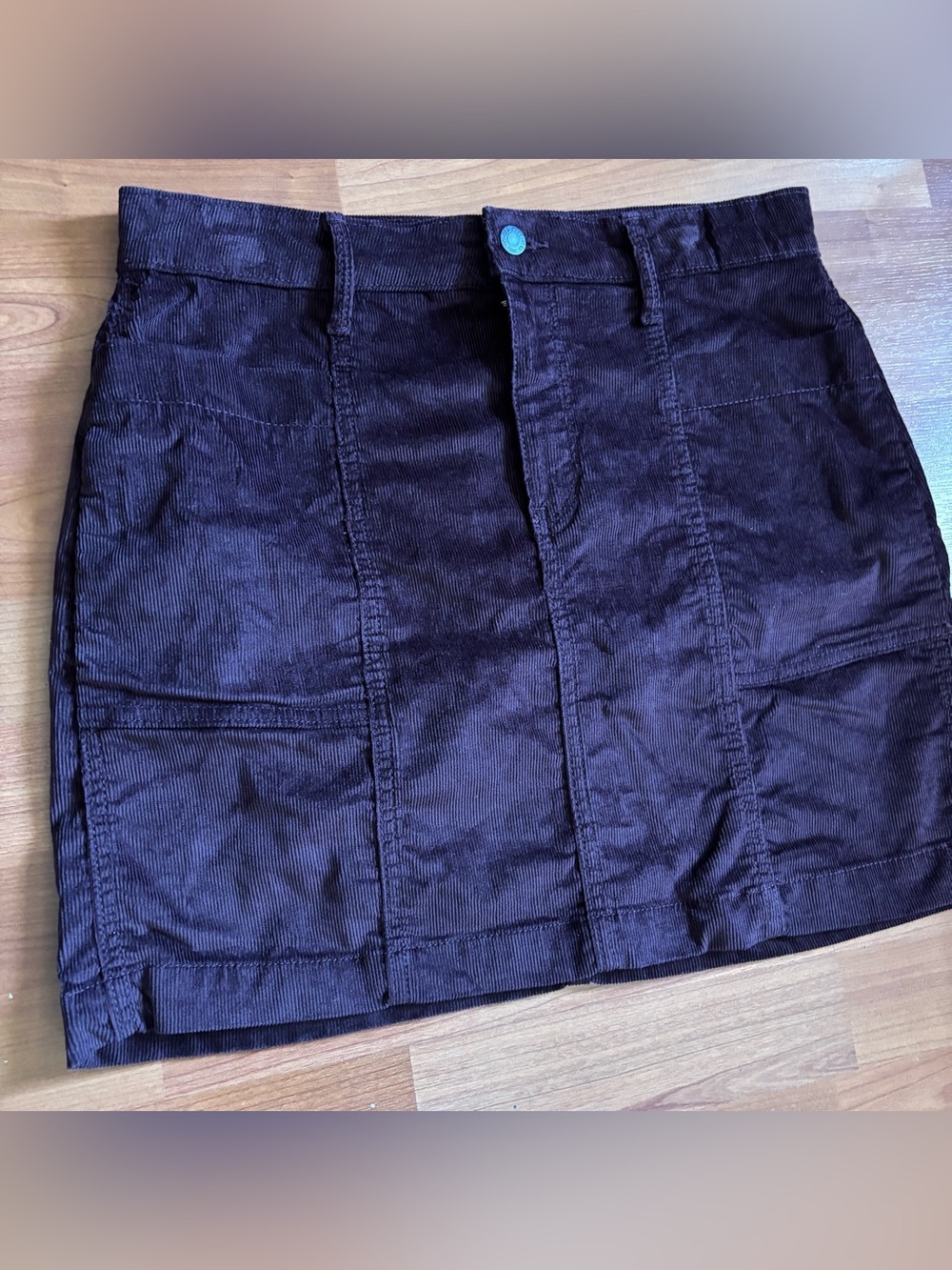 Womens Old Navy brown purple plum corduroy skirt size 6